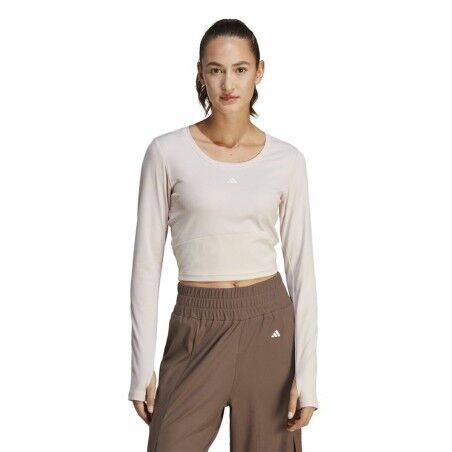 Maglia a maniche lunghe da donna Adidas Studio Beige