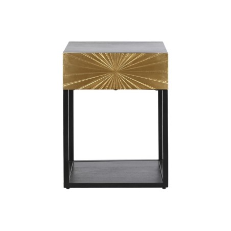 Comodino DKD Home Decor Dorato 35 x 40 x 55 cm Nero Metallo Legno