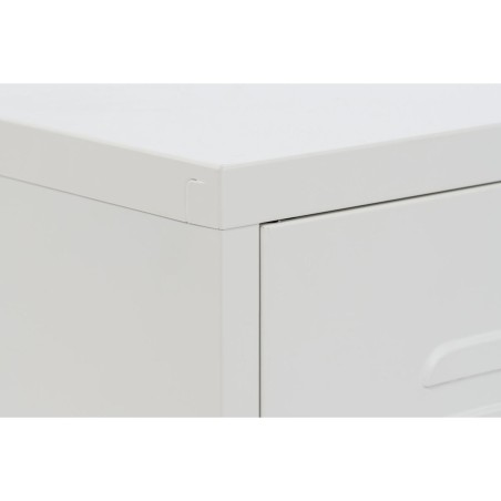 Comodino Home ESPRIT Bianco Metallo 35 x 35 x 51 cm