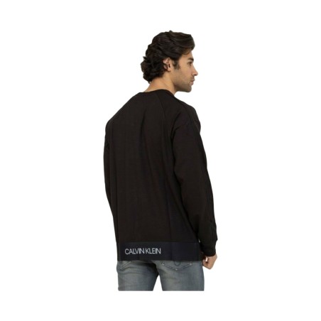 Felpa senza Cappuccio Uomo Calvin Klein Nero L (Ricondizionati B)