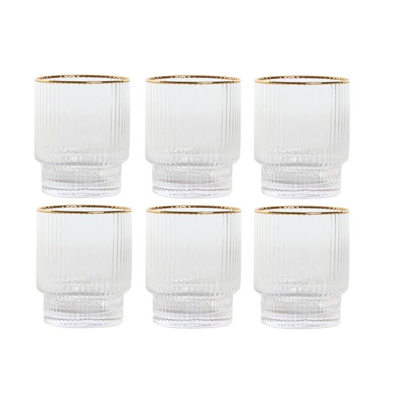 Set di Bicchieri Home ESPRIT Trasparente Dorato Cristallo 320 ml (6 Unità) Set di Bicchieri Home ESPRIT Trasparente Dorato Cristallo 320 ml (6 Unità)
