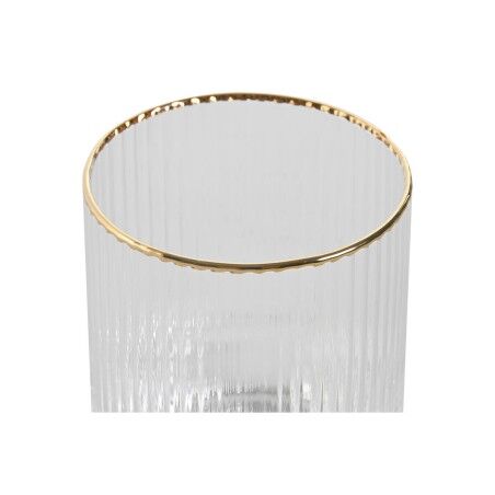 Set di Bicchieri Home ESPRIT Trasparente Dorato Cristallo 320 ml (6 Unità)