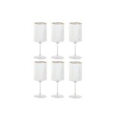 Set di Bicchieri Home ESPRIT Trasparente Dorato Cristallo 400 ml (6 Unità)