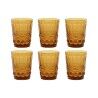 Set di Bicchieri Home ESPRIT Ambra Cristallo Con rilievo 240 ml (6 Unità)