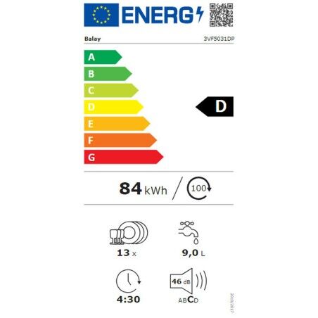 Lavastoviglie Balay 3VF5031DP Bianco 60 cm