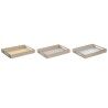 Vassoio per aperitivi DKD Home Decor Azzurro Rosa Giallo 3 Pezzi Legno MDF 40 x 30 x 5 cm Shabby Chic