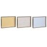 Vassoio per aperitivi DKD Home Decor Azzurro Rosa Giallo 3 Pezzi Legno MDF 40 x 30 x 5 cm Shabby Chic