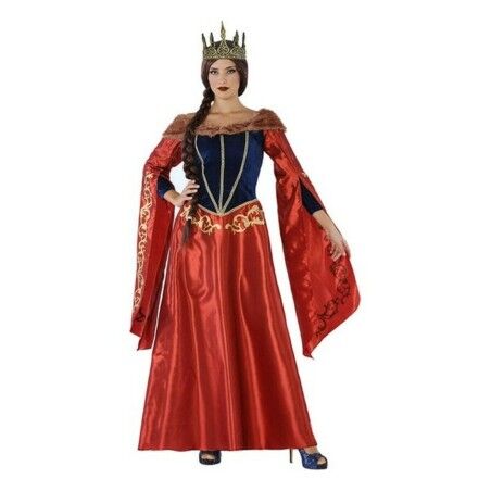 Costume per Adulti 113916 Rosso Blu Marino Regina Medievale