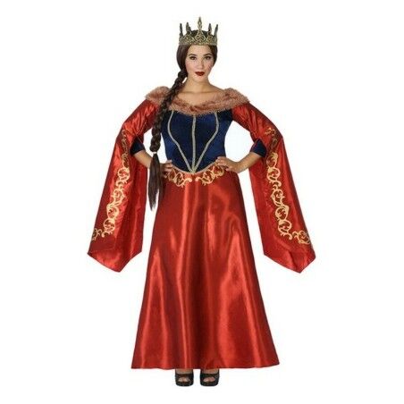 Costume per Adulti 113916 Rosso Blu Marino Regina Medievale