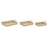Set di Vassoi DKD Home Decor Marrone Chiaro Bambù 54 x 43 x 9 cm (3 Unità) (2 Unità)