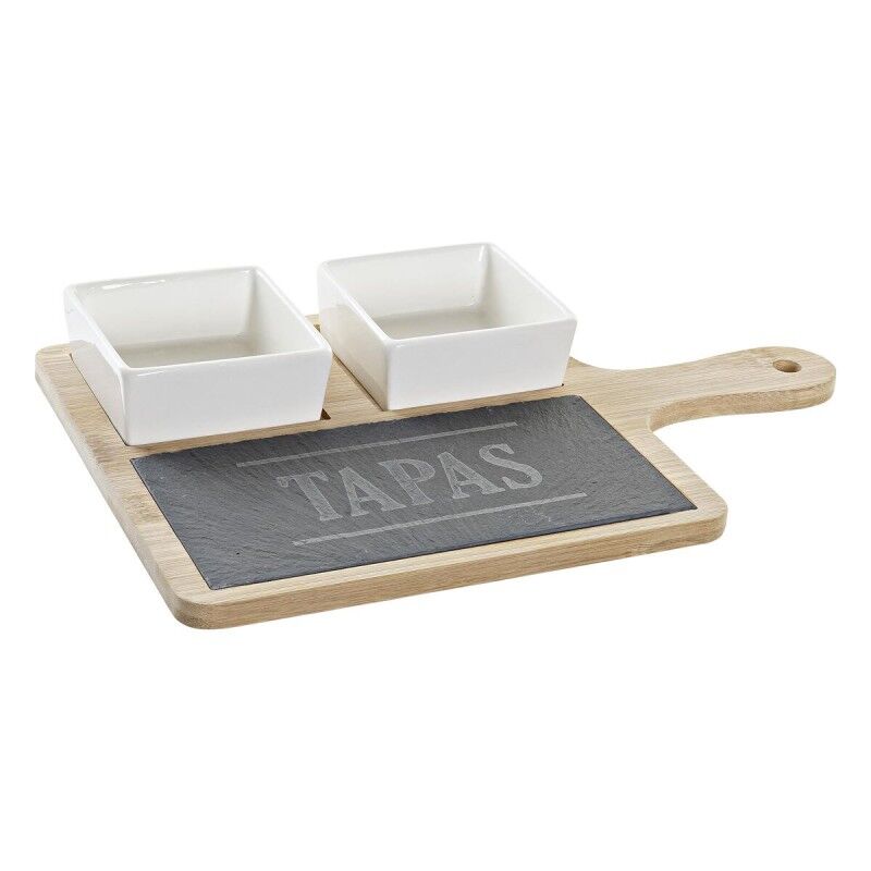 Set da Aperitivo DKD Home Decor Tapas Bambù Gres Lavagna 3 Pezzi 31 x 20 x 5 cm Set da Aperitivo DKD Home Decor Tapas Bambù Gres Lavagna 3 Pezzi 31 x 20 x 5 cm