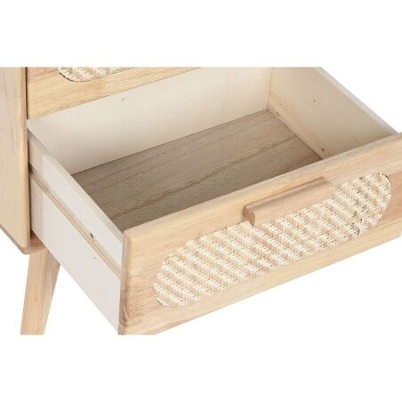 Comodino Home ESPRIT Legno Metallo Rattan 40 x 30 x 48 cm