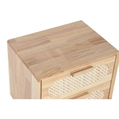 Comodino Home ESPRIT Legno Metallo Rattan 40 x 30 x 48 cm