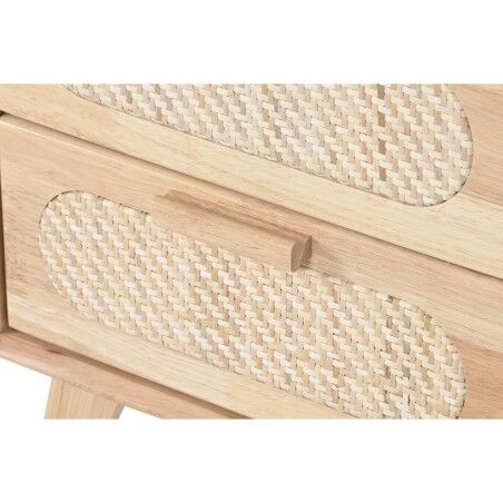 Comodino Home ESPRIT Legno Metallo Rattan 40 x 30 x 48 cm