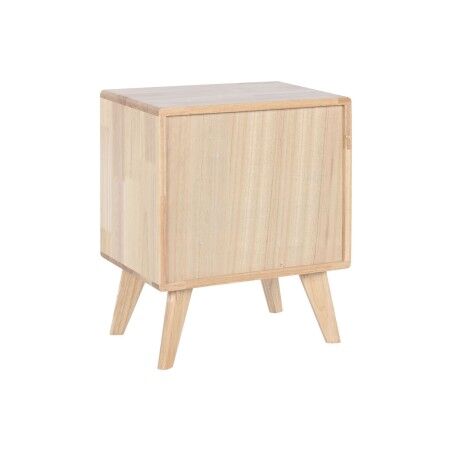 Comodino Home ESPRIT Legno Metallo Rattan 40 x 30 x 48 cm