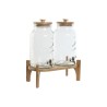 Dispenser di bevande Home ESPRIT Silicone Bambù Cristallo Plastica 5,5 L 37 x 25 x 46 cm