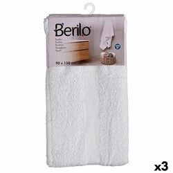 Telo da bagno Berilo 89679 Bianco 80 % cotone 20 % Poliestere 90 x 150 cm 90 x 0,5 x 150 cm (3 Unità)