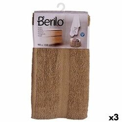 Telo da bagno Berilo 89663 Cammello 80 % cotone 20 % Poliestere 90 x 150 cm (3 Unità)