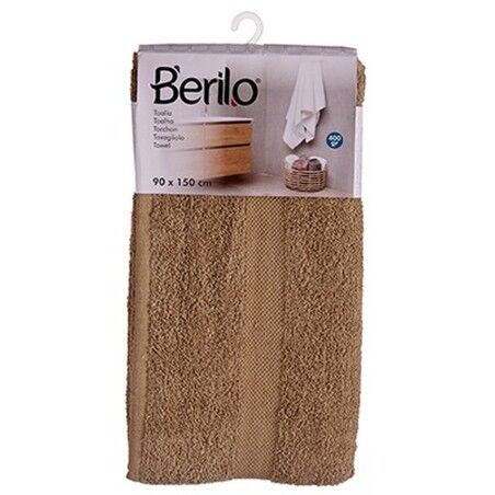 Telo da bagno Berilo 89663 Cammello 80 % cotone 20 % Poliestere 90 x 150 cm (3 Unità)