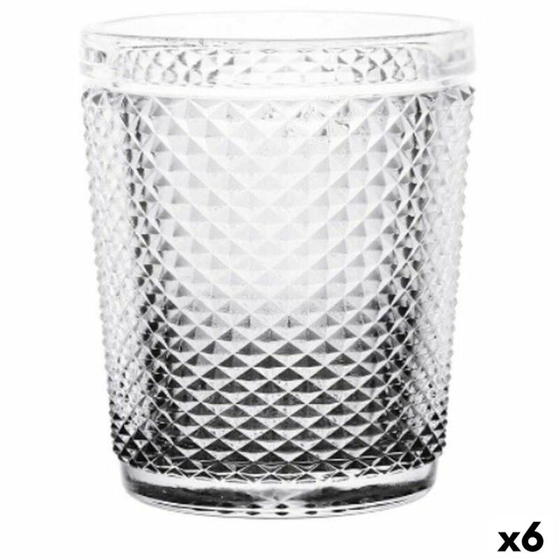 Bicchiere Vivalto P00409B/BHA6-A Trasparente Antracite Vetro Diamante 300 ml (6 Unità)