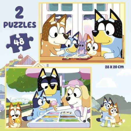 Set di 2 Puzzle Educa Bluey 48 Pezzi