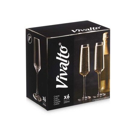 Calice da champagne Vivalto REJ6323/BHZ6 Trasparente Vetro 250 ml (6 Unità)