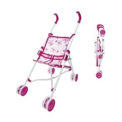 Carrozzina per Bambole Reig Pieghevole Rosa 25,5 x 41,5 x 55,5 cm
