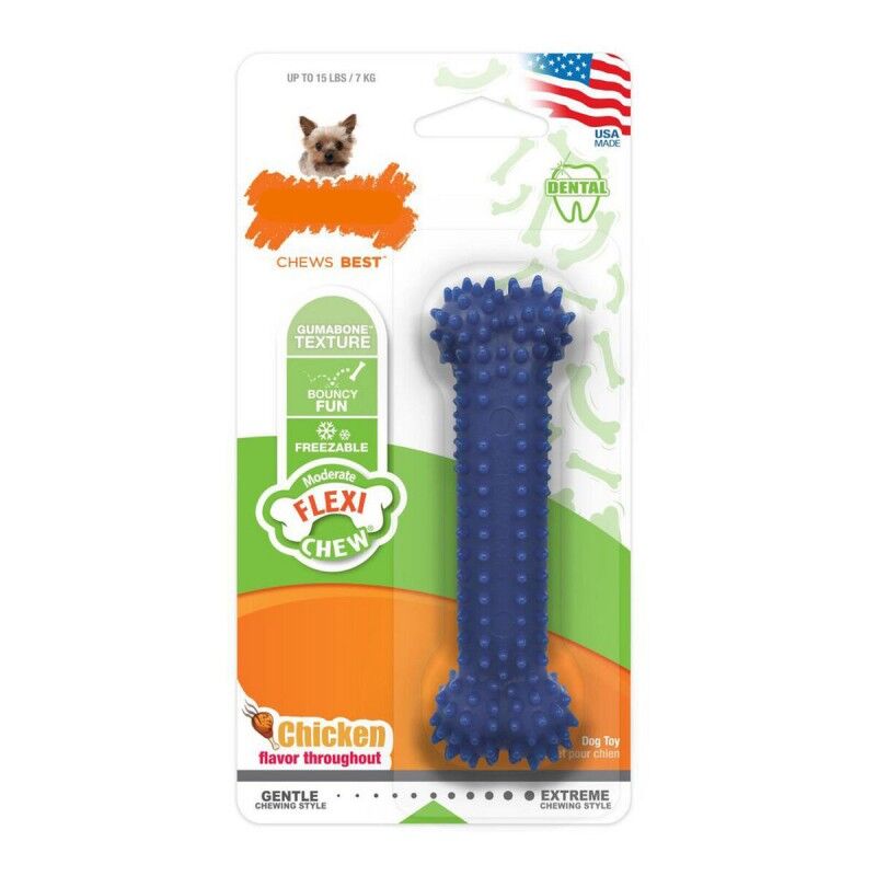 Giocattolo da mordere per cani Nylabone Plaque Attacker Naturale Taglia S Pollo Termoplastico Giocattolo da mordere per cani Nylabone Plaque Attacker Naturale Taglia S Pollo Termoplastico