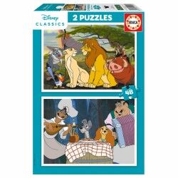 Set di 2 Puzzle Disney Lion King and Lady and the Tramp 48 Pezzi