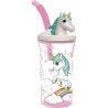 Bicchiere con Cannuccia Stor Unicorn Rainbow Rosa (360 ml)