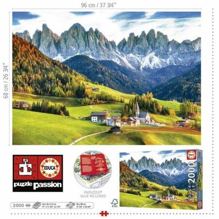 Puzzle Educa Autumn in the Dolomites 2000 Pezzi