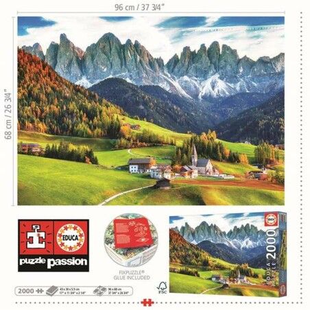 Puzzle Educa Autumn in the Dolomites 2000 Pezzi