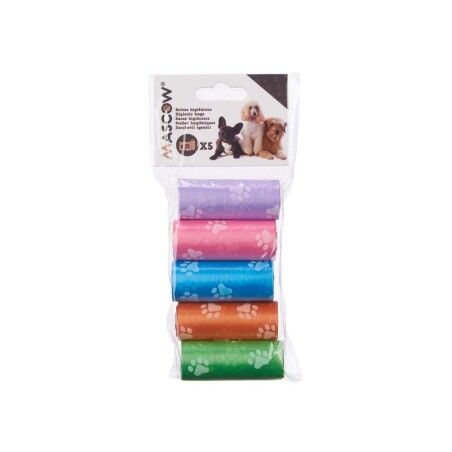 Borse igieniche Mascow 200 Multicolore Plastica Animali Domestici 5 Pezzi (12 Unità)