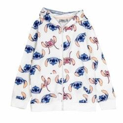 Felpa con Cappuccio da Bambina Stitch Beige