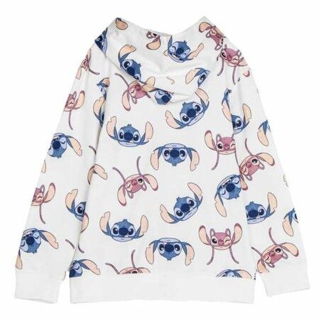 Felpa con Cappuccio da Bambina Stitch Beige