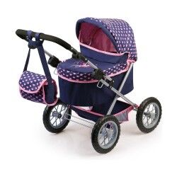 Carrozzina per Bambole Reig Trendy Royal Special Version Azzurro Rosa 45 cm