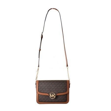 Borsa a Tracolla Michael Kors Leida Marrone 24 x 17 x 6 cm