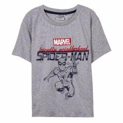 Maglia a Maniche Corte per Bambini Spider-Man Grigio 12 Anni