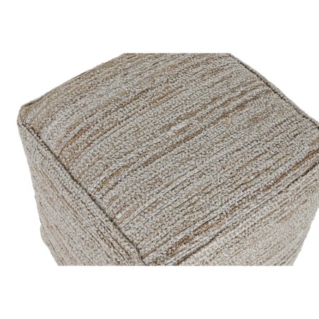 Poggiapiedi Home ESPRIT Bianco Naturale 45 x 45 x 45 cm