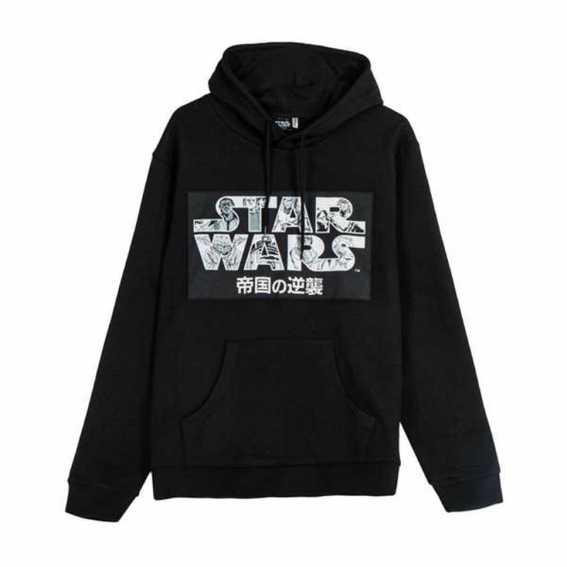 Felpa con Cappuccio Unisex Star Wars Nero Felpa con Cappuccio Unisex Star Wars Nero