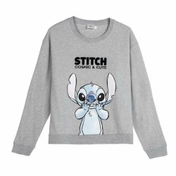 Felpa senza Cappuccio Unisex Stitch Grigio