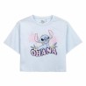 Maglia a Maniche Corte per Bambini Stitch Viola Rosa chiaro