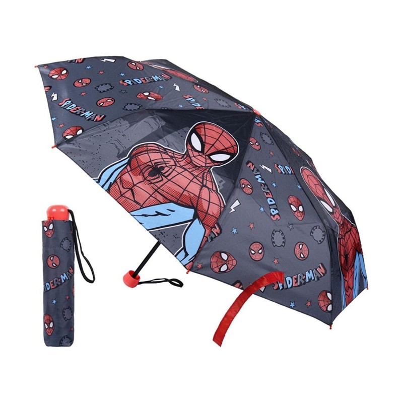 Ombrello Pieghevole Spiderman Grigio (Ø 92 cm)