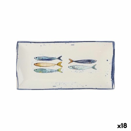 Teglia da Cucina La Mediterránea Peixe Rettangolare Pesci 30 x 15 x 2 cm (18 Unità)