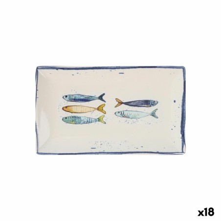Teglia da Cucina La Mediterránea Peixe Rettangolare Pesci 25,3 x 15 x 2 cm (18 Unità)