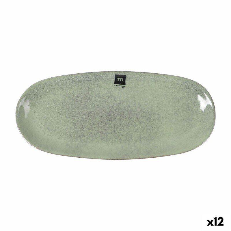 Teglia da Cucina La Mediterránea Macarella green Ovale 33 x 14,8 x 2,7 cm (12 Unità)