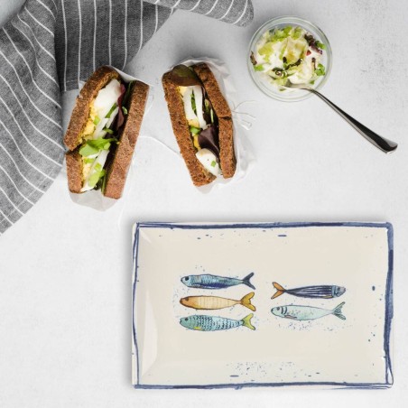 Teglia da Cucina La Mediterránea Peixe Rettangolare Pesci 30 x 20 x 2,5 cm (6 Unità)