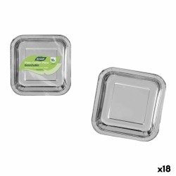 Set di piatti Algon Argentato 23 cm 10 Pezzi (18 Unità)