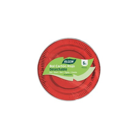 Set di piatti Algon Rosso 450 ml 6 Pezzi (18 Unità)