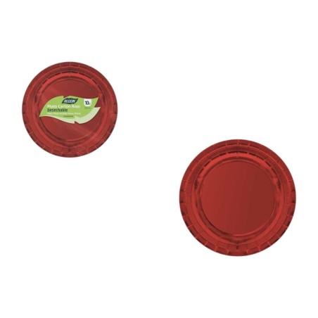 Set di piatti Algon Rosso 20 cm 10 Pezzi (18 Unità)